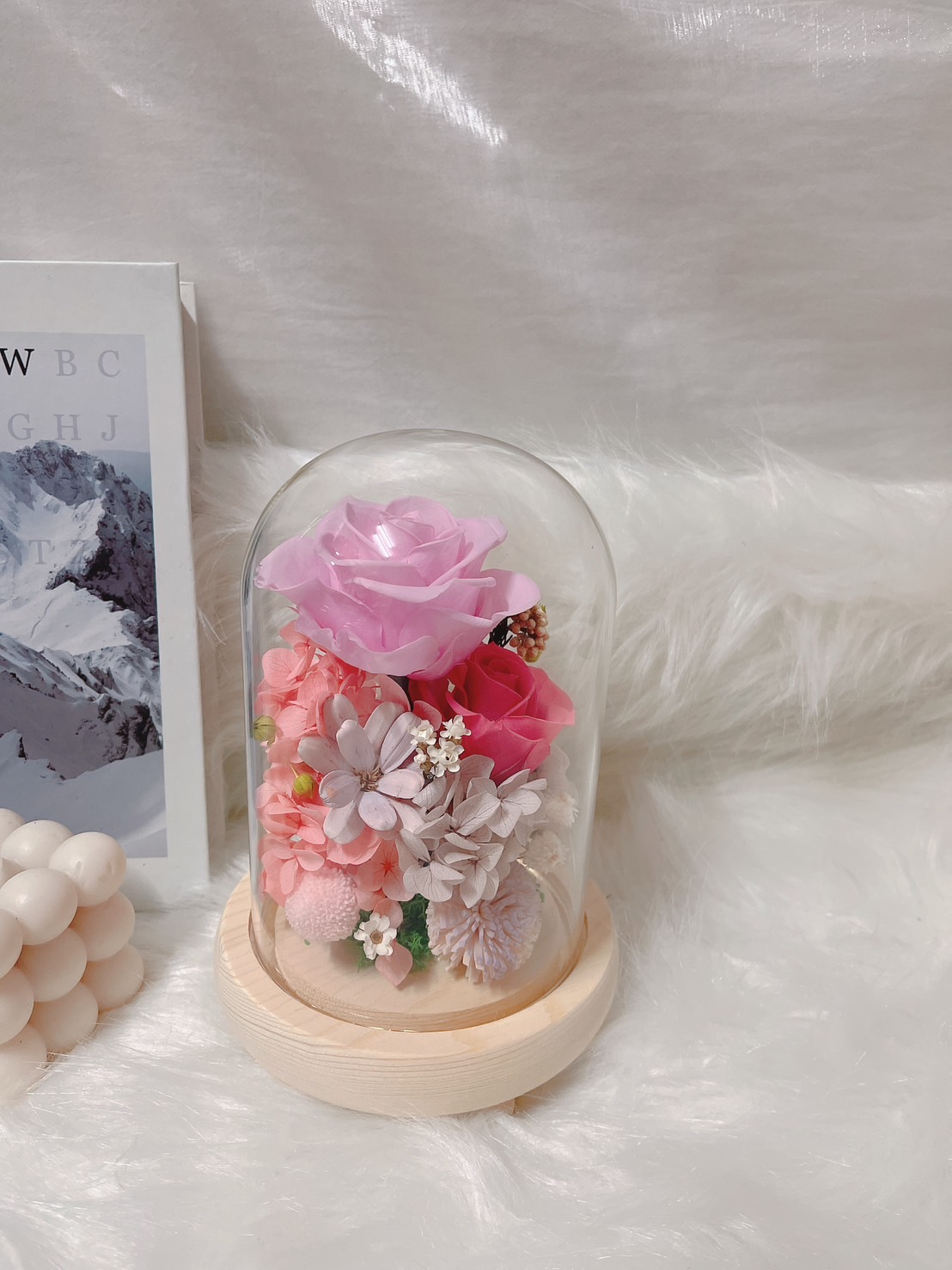 台南永生花/玻璃盅罩16