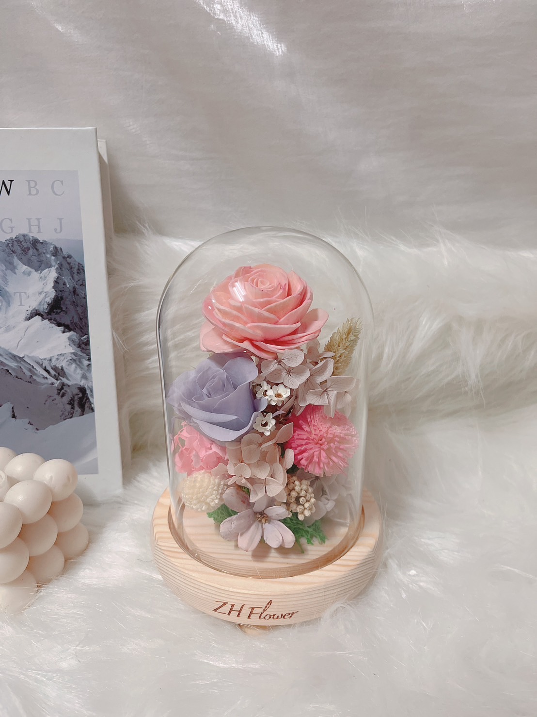 台南永生花/玻璃盅罩18