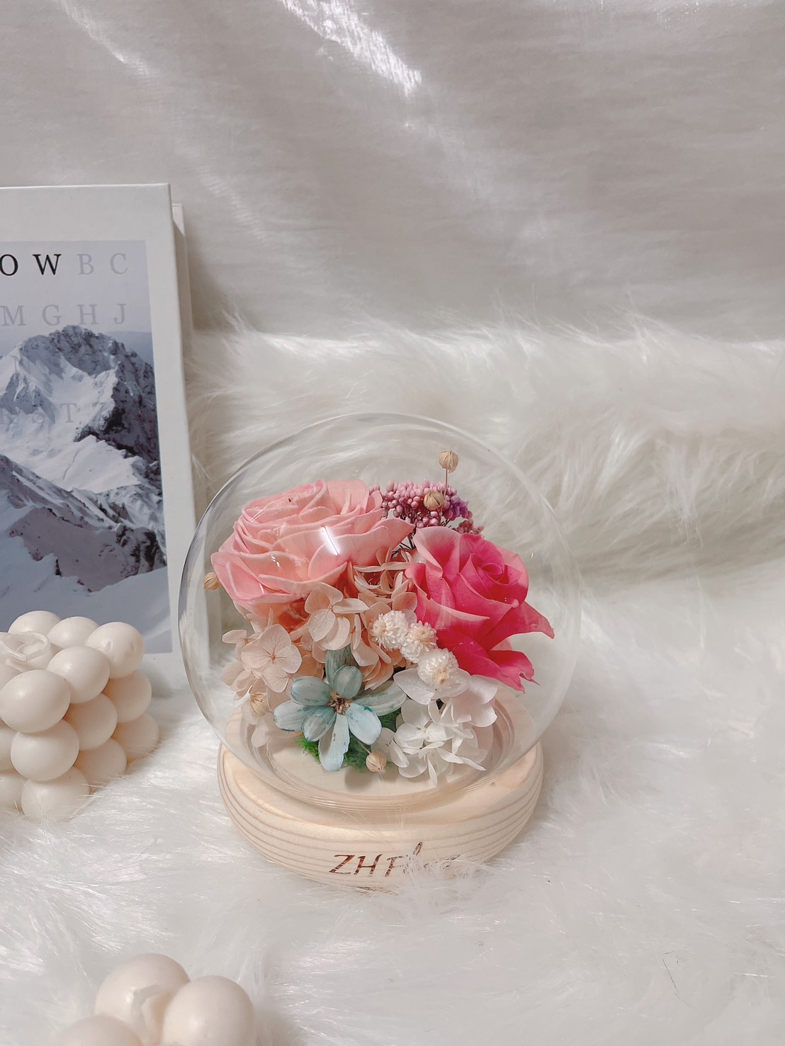 台南永生花/玻璃盅罩19