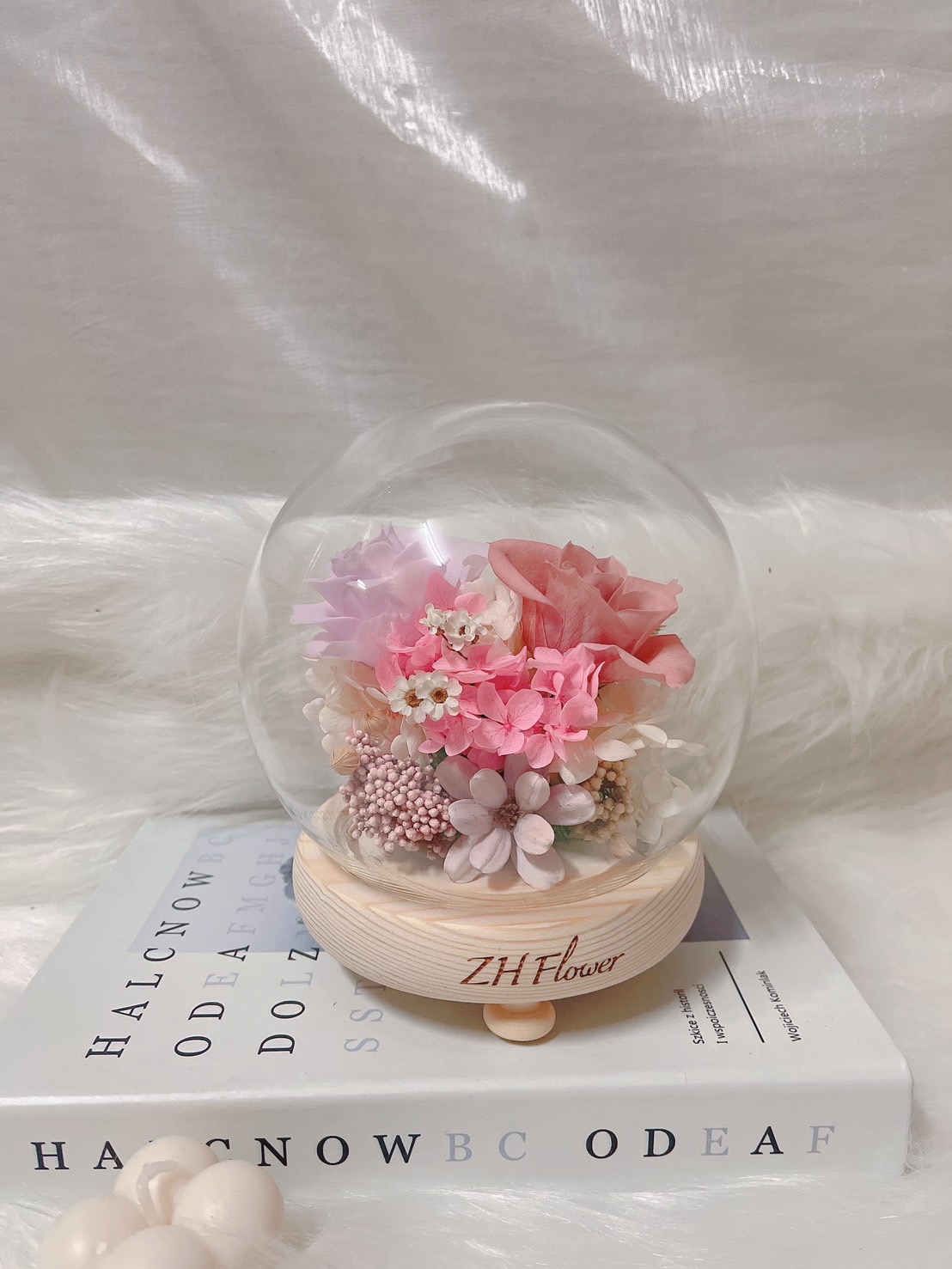 台南永生花/玻璃盅罩20